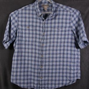 Duluth Trading Hemp Button Down Short Sleeve Plaid
